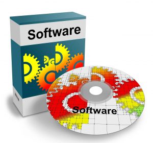 Schachtel und CD mit Aufdruck "Software"