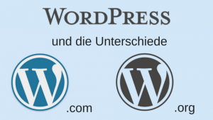 Bild mit Logos von WordPress.org + WordPress.com