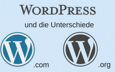 Bild mit Logos von WordPress.org + WordPress.com